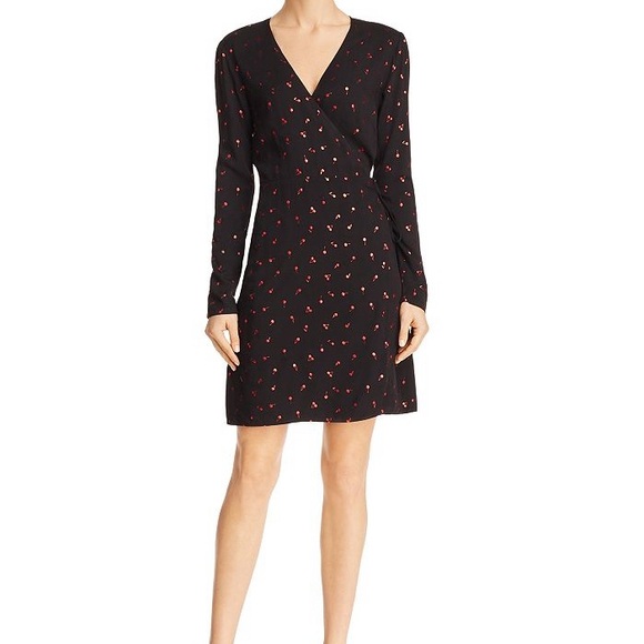 Rails Lola Metallic Cherry Print Wrap Dress - Picture 1 of 5